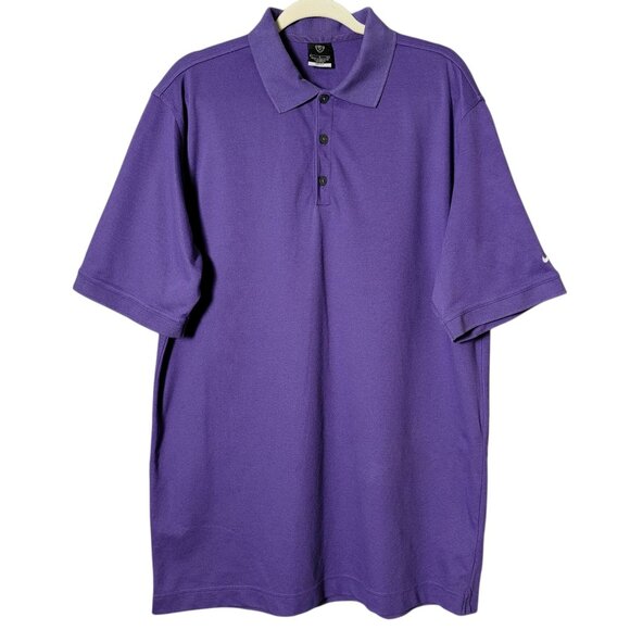 Nike Mens Purple Dri-Fit Golf Short Sleeve Polo Shirt Large - Picture 1 of 9
